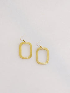 Gold Rectangle Earring