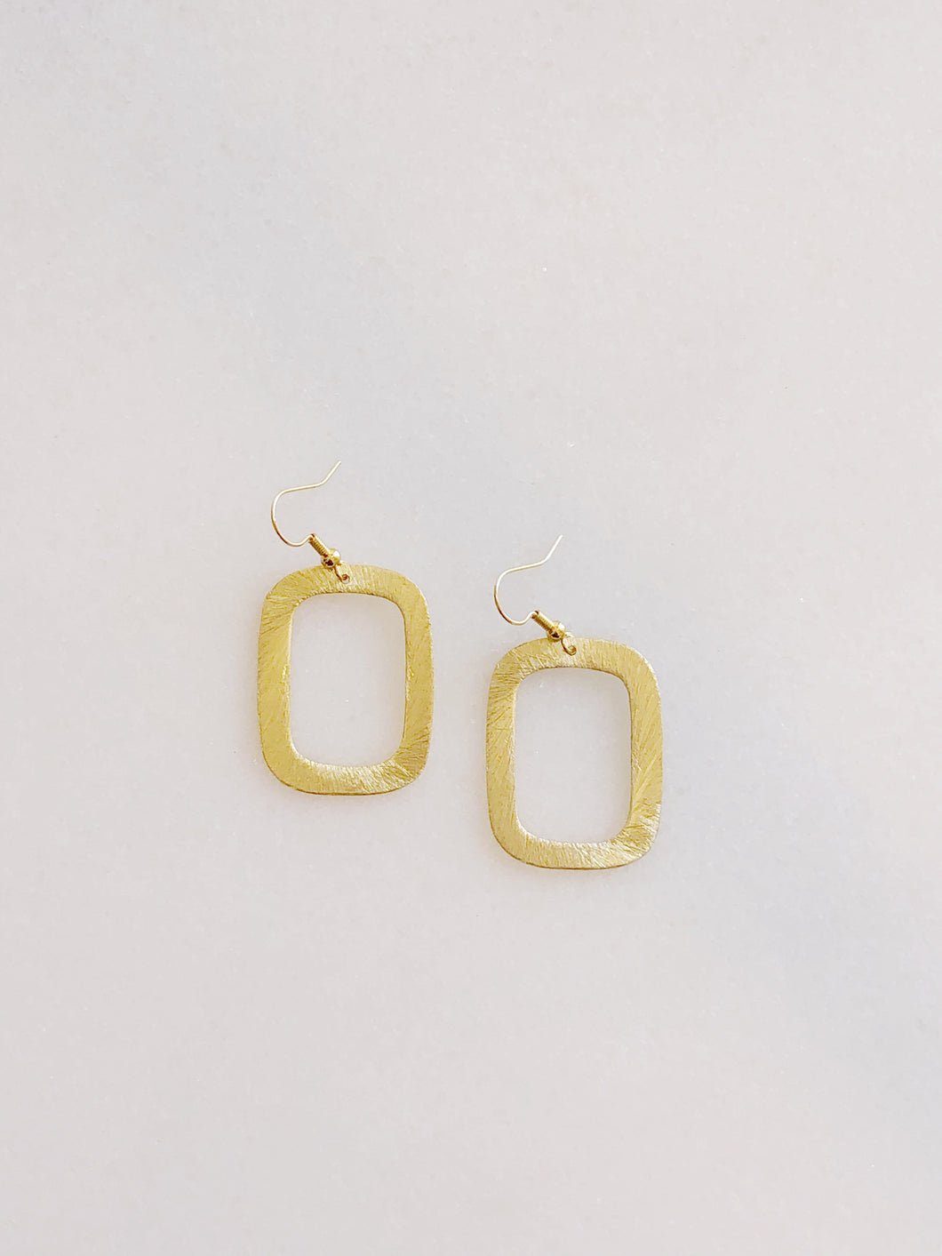 Gold Rectangle Earring